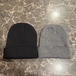 NWT 2 Pack- Black and Gray Slouchy Beanie